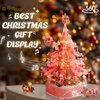 DOSCOR Pink Crystal Christmas Tree Building Blocks Set,Christmas Music Box with LED Light,Xmas Gift for Girls,Kids,and Adults