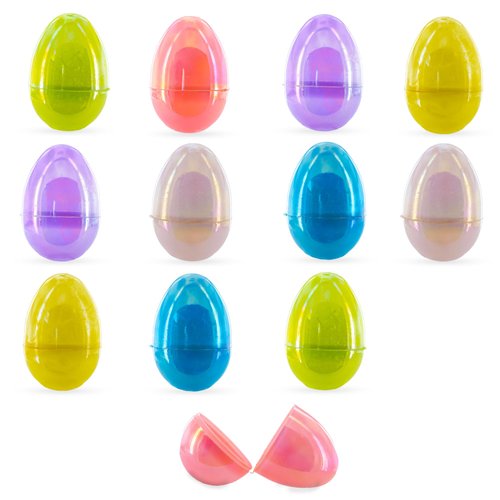 Rainbow Delight: Set of 12 Colorful Plastic Easter Eggs 3.05 Inches
