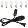 OHLGT Salt Lamp Cord Replacement 1 Pack with Dimmer Switch 5 feet Lamp Cord and 6-Pack Halogen Salt Lamp Bulbs(15 Watts)