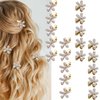 DEPOKA 20 Pcs Mini Pearl Hair Claw Clips with Flower Design, Sweet Artificial Bangs Clips Decorative Hair Accessories for Women Girls (10 Barrettes & 10 Claws)