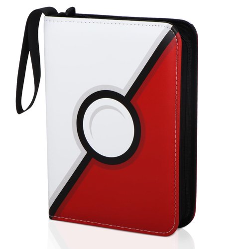 VCISPOK Red-White Card Binder with 50 Removable Pages, Faux Leather Material, 400 Card Capacity