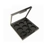 HLLMX 1 PCS Empty Eyeshadow Palette Portable Square Eyeshadow Box 9 Grids Cosmetics Storage Organizer 20mm Round Metal Pans for Eyeshadow Lipstick Blush Powder Pigment (Black)