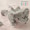Bearington Baby Lil’ Spout Rattle: 8-Inch Plush Stuffed Gray Elephant Rattle, Shaker Toy with Soft Plush Fur, Floppy Ears and Satin Bow; for Baby Shower or First Birthday