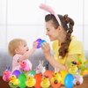 24 Pcs Prefilled Easter Eggs with Bunny Duckies,Bright Colorful Easter Eggs Prefilled with Variety Duckies for Fun Bath Bunny Duckies, Easter Basket Stuffers and Bathtub Toys Party Favors