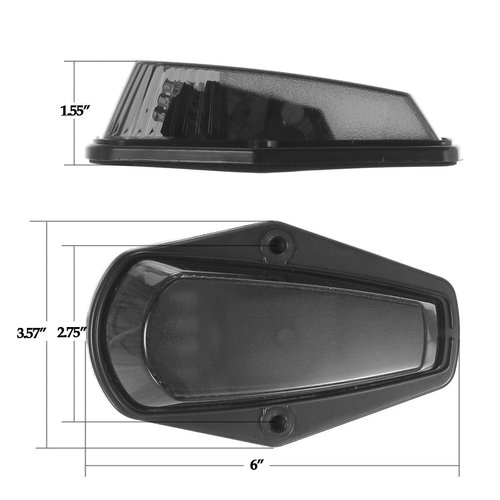 Partsam 5Pcs Smoked Amber Cab Marker Lights 12LED Compatible with Ford F150 F250 F350 1973-1997 F Series Super Duty Pickup Trucks Cab Top Roof Running LED Lights Assembly w/Wiring Harness