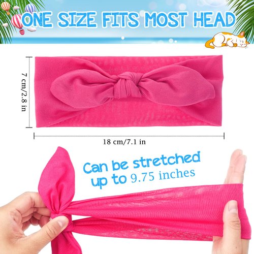 Qianyu 2 Pack Bow Headbands for Women Girls Non Slip Fashion Twist Knotted Hair Band Cute Solid Color Rabbit Ears Hair Accessories Running Sport Workout Elastic Vintage Thin Hair Wraps