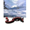 Crystal Dragon, 3D Printed Articulated Black and Red Crystal Dragon, Fidget ADHD Autism Toy, Executive Desk Toy D022-DR