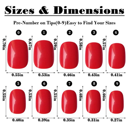 LoveOurHome 576pc Short Press on Nails, Round Square Short Fake Nails Full Cover Glossy Gel Short Press on Nails Artificial Fingernail False Acrylic Presson Tips 24 Colors for Kids Girls Women