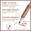HOSAILY Lip Liner Marker Pen, Lip Stain Liquid Lip Liner Pencil Kit, Waterproof and Long Lasting Nude Lip Liner and Lip Gloss Combo, Non-Stick Cup Nourishing Clear Lip Butter Gloss Set Makeup