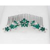 Faship Emerald Green Rhinestone Crystal Floral Hair Comb