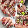 15Pcs Christmas Nail Charms for Nails Art Bling Xmas Trees Nail Rhinestones Luxury Metal Gift Bell Apple Nail Art Charms Design 3D Alloy Nail Jewelry Silver Green Red Nail Gems for Women Winter DIY