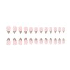 Kamize French Press on Nails Almond Leopard Print Fake Medium Nails Design Acrylic Full Cover Nude False Nails for Women and Girls 24PCS