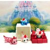 4pcs 3D Printed Articulated Mini Axolotl Box Container, Fidget Mini Axolotl Fidget Toy, Executive Desk Toy, Axolotl with Santa Hat Home Decor MA001-CT