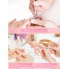 Nail Soaking Bowl, 2PCS Soak Off Gel Polish Dip Powder Remover Manicure Bowl with Triangle Cuticle Peeler and Stainless Steel Cuticle Pusher Nail Art Tool (Pink)