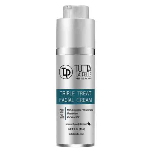 Anti Aging face Cream TRIPLE Antioxidant Treatment Serum For Face, Resveratrol + Green Tea + Caffeine - Visibly Reduce Skin Redness & Calm Irritation -For Sensitive Rosacea Skin -1oz