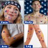 64PCS Veterans Day Temporary Tattoos, Patriotic Party Face Body Decor, American Flag Fourth of July Long Lasting Tattoo Stickers for 4th of July Parade and Gathering Accessories, Thank You Veterans