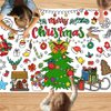 Quimoy Xmas Giant Coloring Poster 72 x 30 Inches, Christmas Crafts for Kids, Christmas Coloring Tablecloth/Banner, for Kids School Classroom Home Party Supplies
