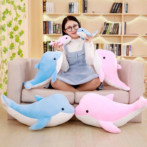 LVPU Dolphin Stuffed Animals Plush Pillow Super Soft Sea Animal Plush Toys Dolls, Stuffed Animal, Plush Toy, Gifts for Kids, Sea Critters(PINK-10.5Inch)