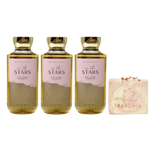 Bath & Body Works In The Stars 3 Pack Shower Gel Set with a Himalayan Salts Springs Bar Soap - Full Size