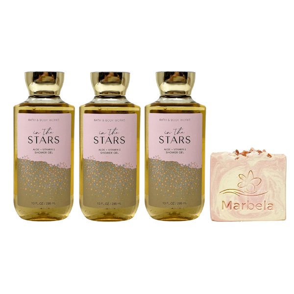 Bath & Body Works In The Stars 3 Pack Shower Gel Set with a Himalayan Salts Springs Bar Soap - Full Size