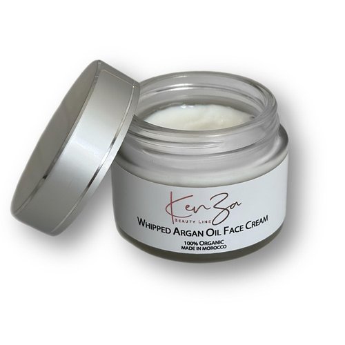 Kenza Beauty Line Whipped Argan Oil Face Cream - Organic Moroccan Argan Oil Facial Moisturizer with Whipped Shea Butter - All Natural, Suitable for All Skin Types (50g / 1.76oz)