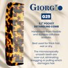 Giorgio G29 Handmade All Fine Tooth Pocket Comb for Men, Hair Comb Straightener for Everyday Grooming Styling Hair, Mustache and Beard for Men Women and Kids, Use Wet or Dry, Saw Cut and Hand Polished