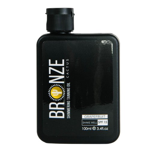 Bronze Cactus Grapefruit Tanning Oil with SPF15, Dermatologically Tested Vegan-Friendly Moisturizing Tanning Oil, Broad Spectrum UVA/UVB Protection, Paraben/Cruelty-Free, 3.4fl.oz