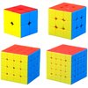 CFMOUR Speed Cube Set - Moyu Meilong 2x2 3x3 4x4 5x5 Cube Bundle | Stickerless Magic Cubes with Smooth Turning | Birthday Party Christmas Brain Teaser Puzzle Toys for Kids & Adults