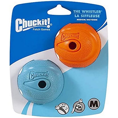 Chuckit! Dog Fetch Toy Whistler Ball Noisy Play Fits Launcher Medium 4 Balls2