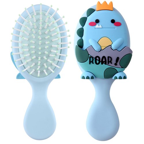 mini hair brush for kids, small toddler Hair Brush, travel hair brush for Boys and Girls,Baby hair detangling brush Massage Hair Brush with Air Cushion for Thick or Curly Hair Straight Hair(Blue)