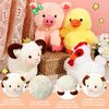 Hiboom 7 Pcs Farm Stuffed Plush Animals Toys Set 8 Inch Barnyard Stuffed Animals Bulk Soft Pig Rooster Horse Duck Sheep Cow Dog Toy Gifts for Birthday Party Favor Supplies