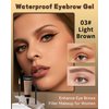 Waterproof Eyebrow Gel Light Brown,Sweat-Proof Longwear Strong Hold Tinted Brow Gel, Vegan,Cruelty-Free, Brow Glue Mascara for Eyebrows with Eyebrow Brush, Enhance Eye Brows Filler Makeup for Women-03