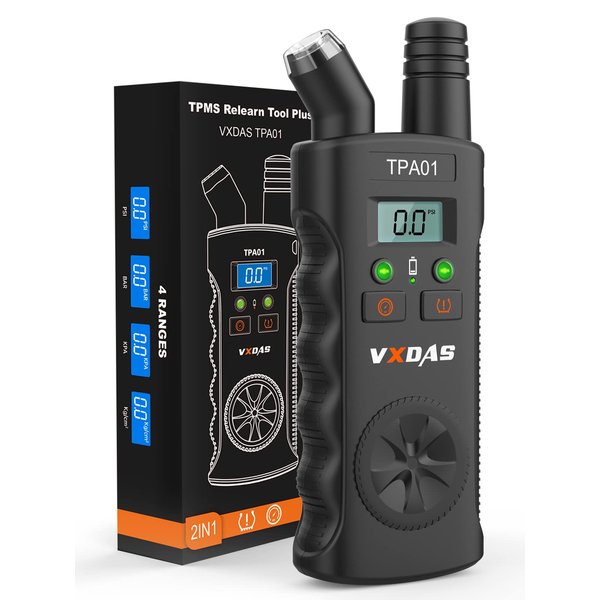 VXDAS 2023 TPA01 TPMS Relearn Tool Plus Digital Tire Pressure Gauge 150 PSI – Advanced TPMS Reset Tool for GM Tire Pressure Sensor Reset Tool for Buick, Chevy, Cadillac, Opel (Black)