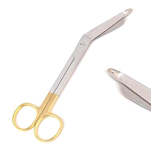Premium O.R Grade Gold Handle SUPERCUT Lister Bandage Scissors 7.25" with ONE Serrated Blade (PC Brand)