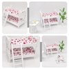 Zerodeko Lps Accessories Bunk Beds Set 1 12 Scale, Doll House Furniture of Bunk Bed with Ladder, Wooden Miniature Furniture Model, Kids’ Bedroom Set Play Toy Sets