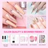 Makartt Gel Top Coat Nail Polish: 3-in-1 Hard Gel Top Coat Soak-off UV Gel Glossy Finish Long Lasting Nail Strengthen for Gel Nail Polish Nail Charms Rhinestone Clear Nail Gel for Home Use Beauty Gift