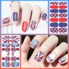 DANNEASY 12 Sheets 4th of July Full Nail Wraps Independence Day Nail Polish Stickers Self-Adhesive Nail Polish Strips Gel Fingernail Stickers for Women with Nail File, Cuticle Stick