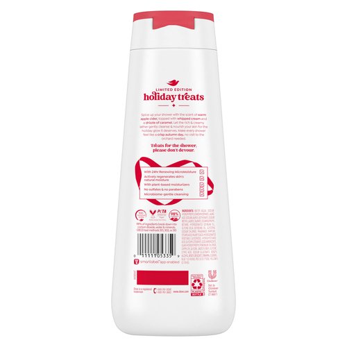 Apple Cider Caramel Liquid Body Wash for Deep Nourishment Holiday Treats Limited Edition, 20 oz