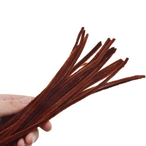 HAHIYO 12inches*6mm Brown 70PCs Pipe Cleaner Craft Chenille Stem Extra Long Chenille Cleaner Pipe Stem Stable&Soft Craft Supplies Set for Creative DIY Arts Craft Project Kids DIY Art Supplies