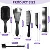 ZABOUL Detangling Hair Brush Set|Detangler Brush and Comb Set for Women and Men Kids, No More Tangle Hairbrush for Black Natural Wavy Wet Hair