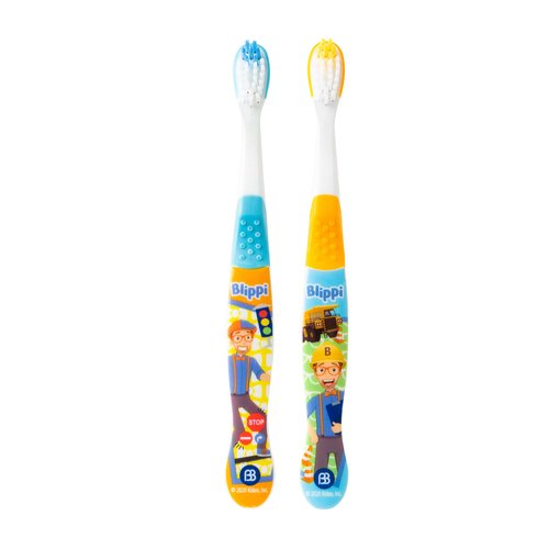 Brush Buddies Blippi Kids Toothbrushes, Manual Toothbrushes for Kids, Toothbrush for Toddlers 2-4 Years, Blippi Childrens Toothbrush, Soft Toothbrushes, 2PK