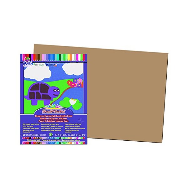 Construction Paper Lite Brown 12x18 Arts & Crafts Paper Pac6907 Pacon Corporation