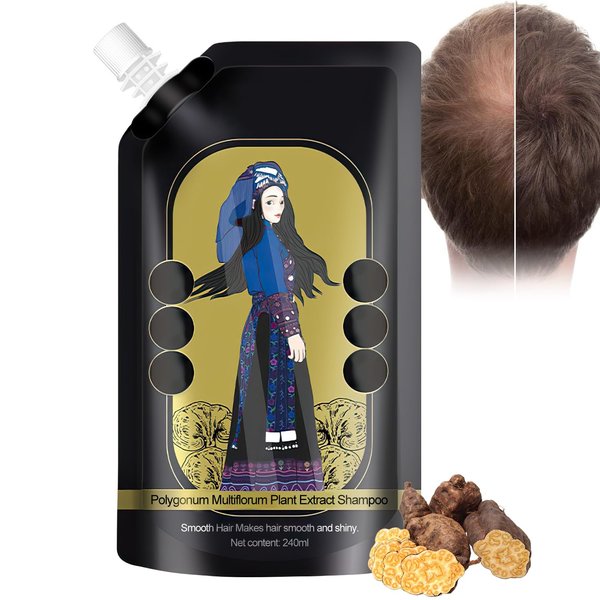 Ginger Plant Extract Anti-Hair Loss Hair Shampoo,Ginger Extract Shampoo,Polygonum Multiflorum Oil Control Anti-Dandruff Shampoo,Nourishing Hair Strengthening Plant Shampoos for Women&Men(240ML)