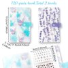 HINZIC 2PCS 240 Slots Flower Butterfly Nail Art Sticker Storage Books Purple Blue Wisteria Organizer Binders Transparent Collecting Album Photo DIY for Notebooks Diary Journal Planner