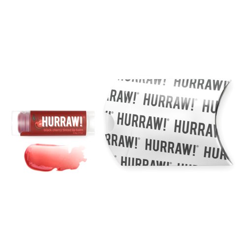 Hurraw! Black Cherry Tinted Lip Balm: (Sheer Red Tint) Organic, Certified Vegan, Cruelty and Gluten Free. Non-GMO, 100% Natural Ingredients. Bee, Shea, Soy and Palm Free. Made in USA