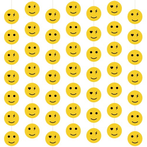 Sinload 8 Pieces Smile Face Party Decorations Yellow Smile Garland Banners Preppy Smile Paper Cutouts for One Happy Dude Birthday Party Favors Classroom Supplies