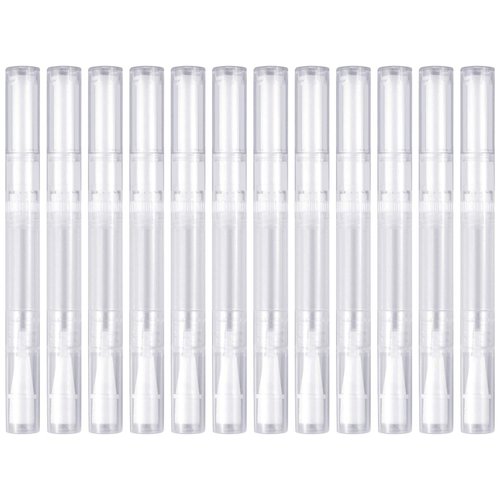 12 Pack 3 Ml Transparent Twist Pens Empty Nail Oil Pen Brush, Cuticle Oil Pen Cosmetic Lip Gloss Container Applicators