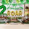 Dinosaur 2nd Birthday Decorations, Banner, Roar Balloons,Two Birthday Decorations for Boys Kids 2nd Dinosaur Party Supplies