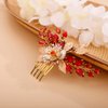 BERYUAN Flower Hair Comb for Women Leaves Hair Comb for Wedding Hair Comb Small Hair Comb Slide (Gold)