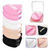 8 Pieces Triangle Powder Puff with 4 Travel Cases, Triangle Makeup Puff, Reusable Velour Cosmetic Foundation Blender Sponge for Loose Powder Body Powder, Beauty Makeup Tools (4 colors)